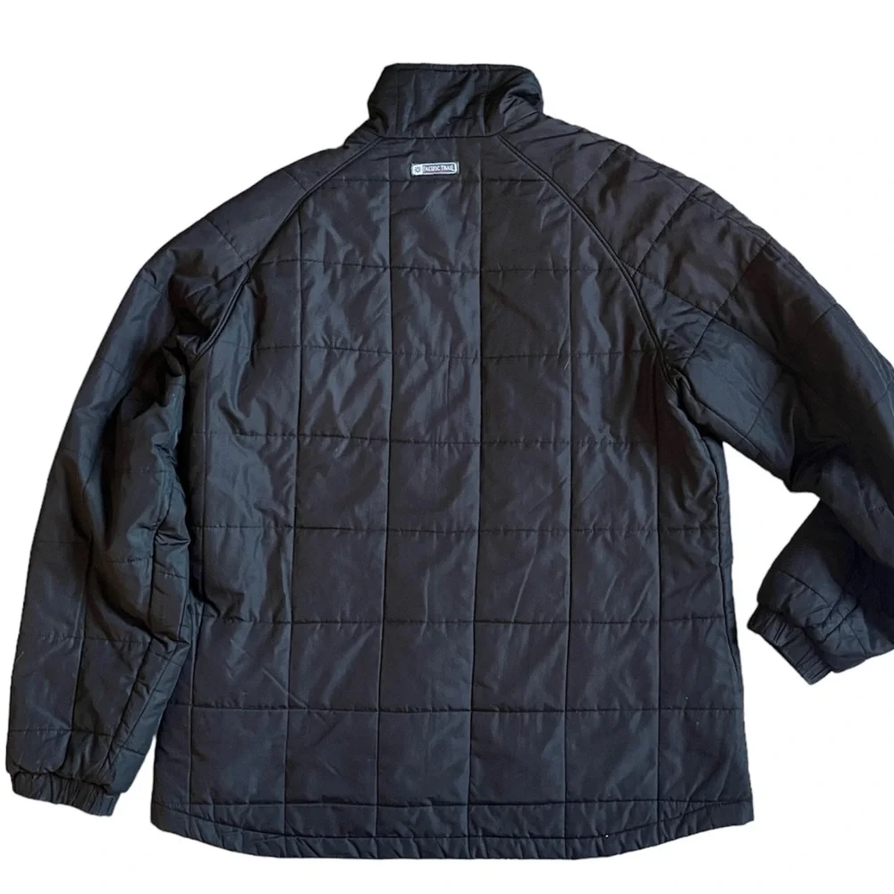 Vintage Women’s Ski Jacket Snow Jacket Puffer 70s 80s Racer Stripe Black Red M L - Picture 3 of 9